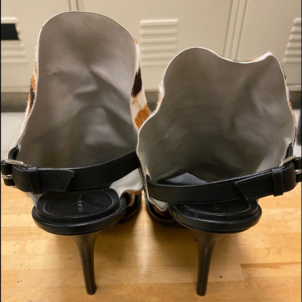 Balenciaga pony hair open  toe sling back heels - Picture 3 of 4
